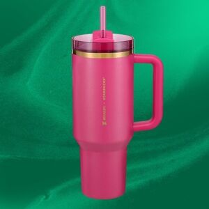 NEW Starbucks Holiday 2024 Berry Pink Glitter Stanley Tumbler (40 oz.)